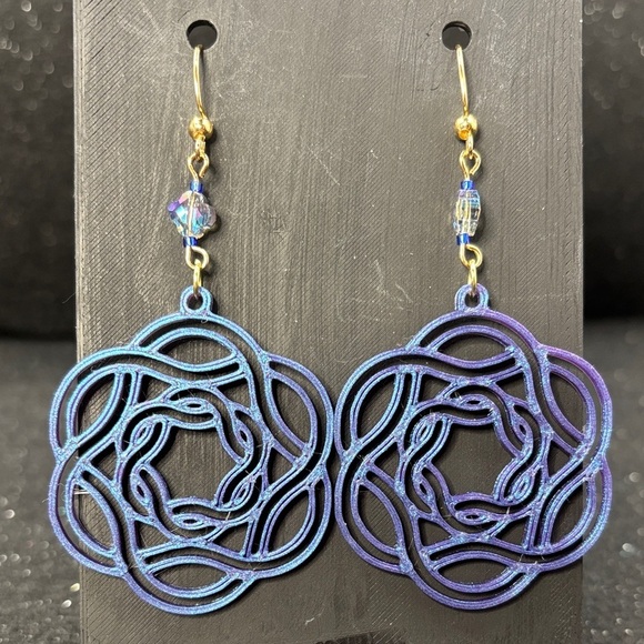 Handmade Jewelry - Blue and Purple Color Shift, Dangle Earrings